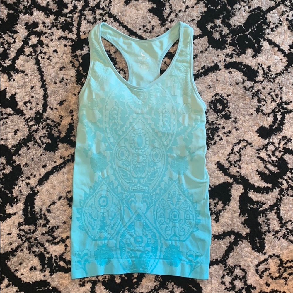 Beautiful teal turquoise ombré active tank top